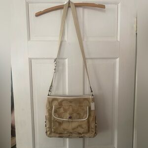 Coach Tan Optic Kyra Monogram Logo Crossbody Shoulder Bag